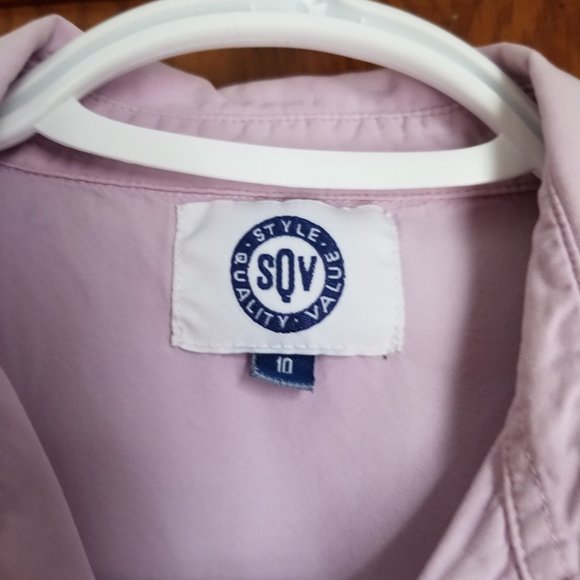 Vintage pale pink, cotton, S, M, close fit, rounded base, shirt style, SQV - Picture 3 of 7